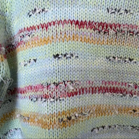 Anthropologie Sweater Elysa Cropped Turtleneck Sweater Knit Multi Colored Winter - Picture 6 of 10